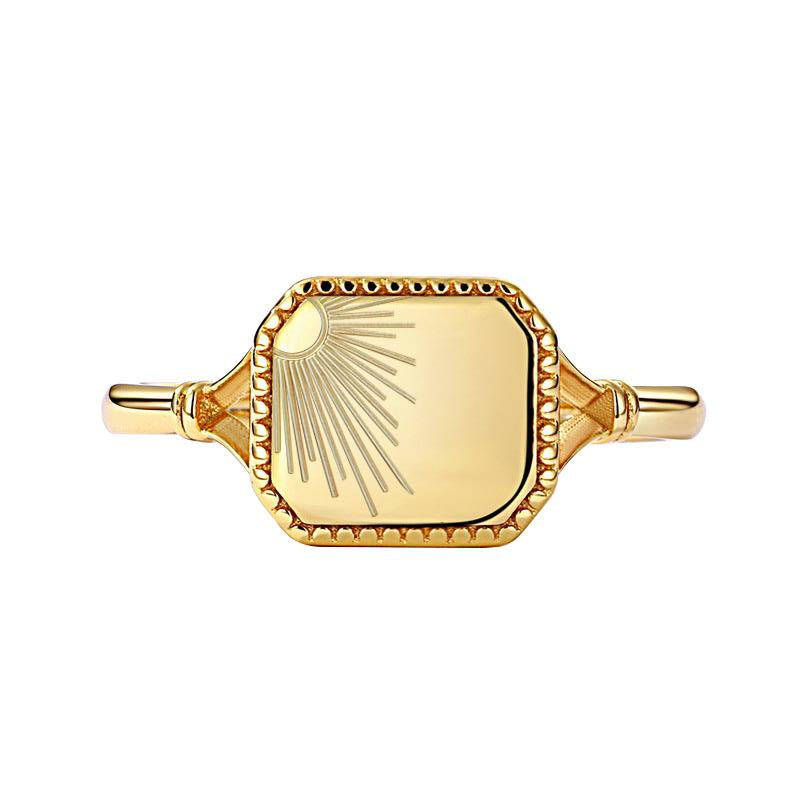 Gold Plated Rising Sun Frame Ring