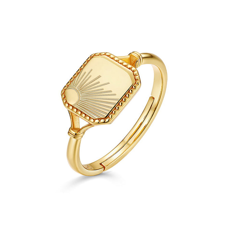 Gold Plated Rising Sun Frame Ring