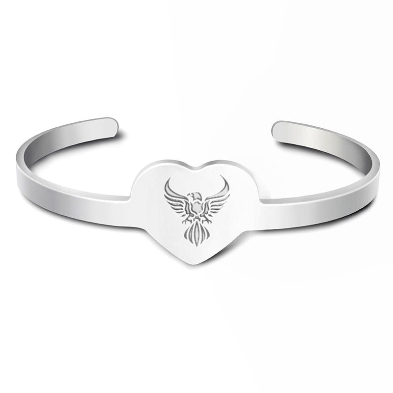 Sterling Silver Liberty Eagle Heart Bracelet