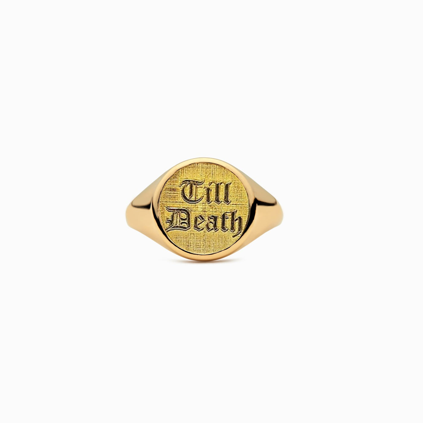 Gold Plated Sterling Silver Till Death Signet Ring Promise Ring