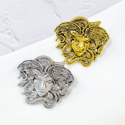 Vintage Medusa Greek Mythology Snake Lady Figure Brooches