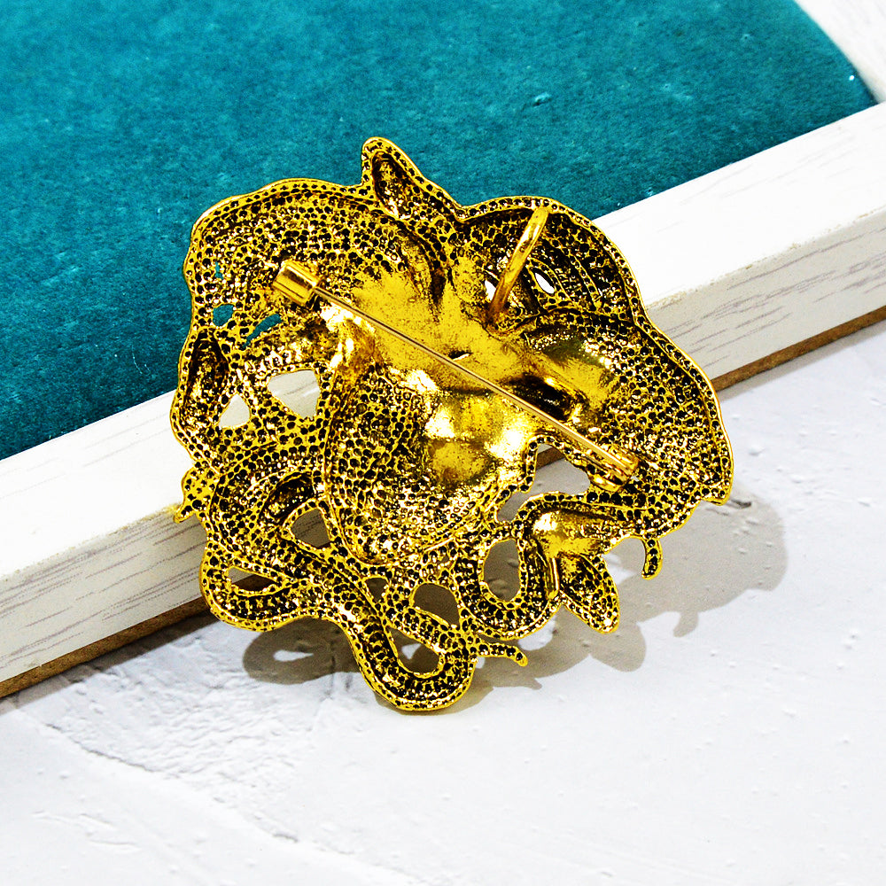 Vintage Medusa Greek Mythology Snake Lady Figure Brooches