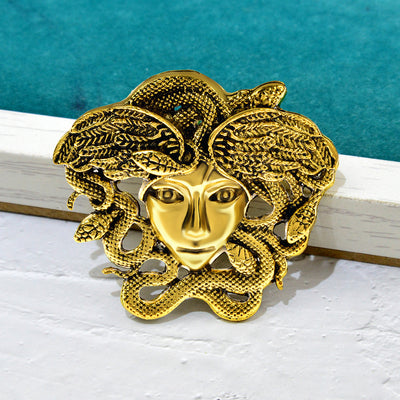 Vintage Medusa Greek Mythology Snake Lady Figure Brooches