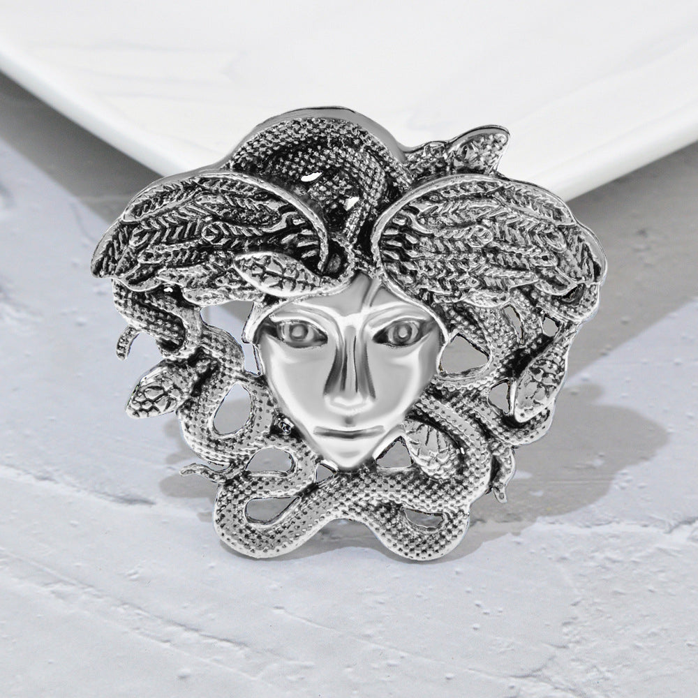 Vintage Medusa Greek Mythology Snake Lady Figure Brooches