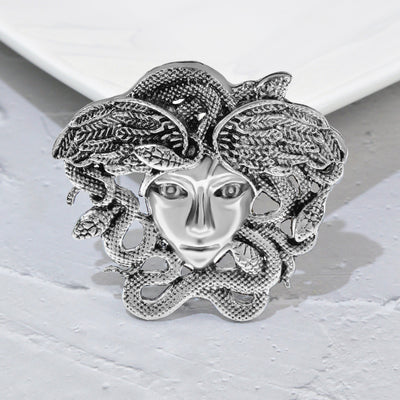Vintage Medusa Greek Mythology Snake Lady Figure Brooches