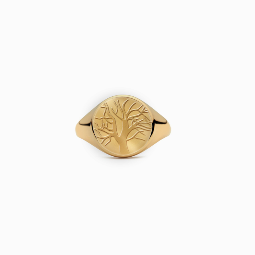 Sterling Silver Vita Tree of Life Ring Band Signet Ring