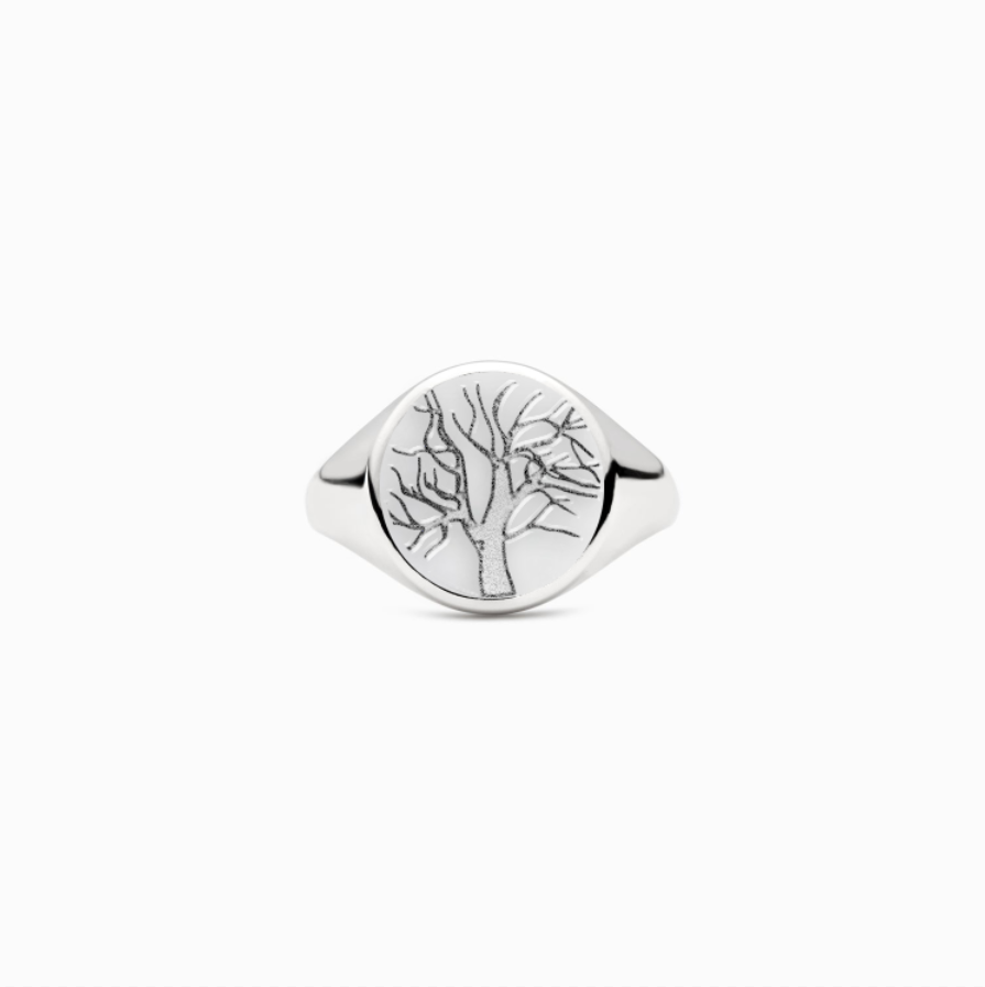 Sterling Silver Vita Tree of Life Ring Band Signet Ring