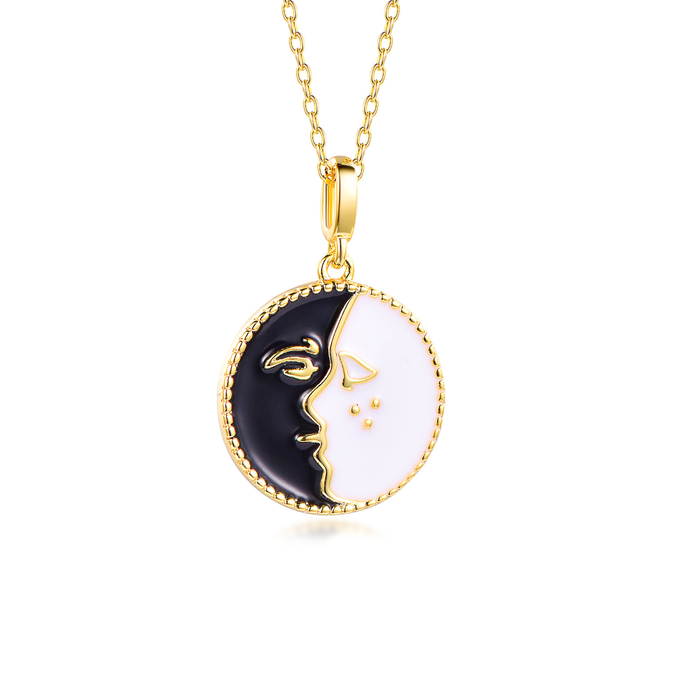 Yellow Gold The Kiss Couple Necklace