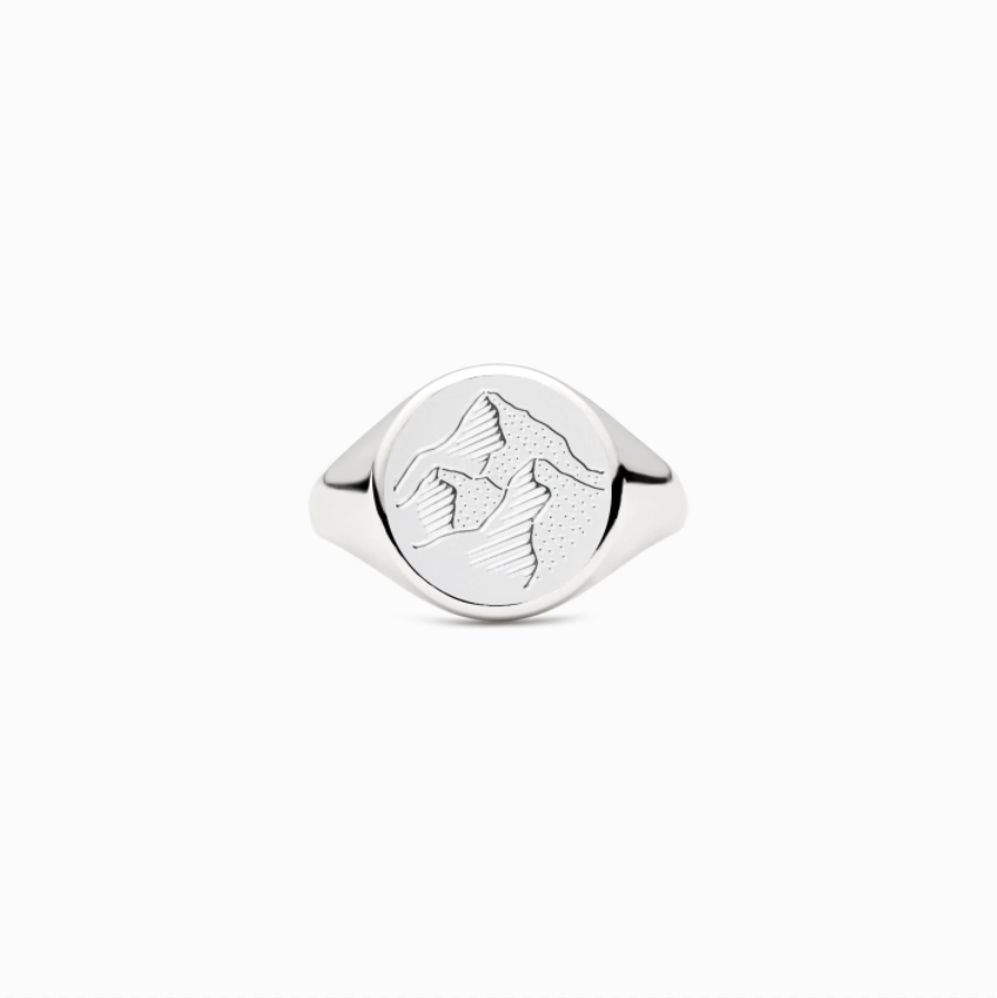 Sterling Silver Serenity Aesthetic Mountain Ring