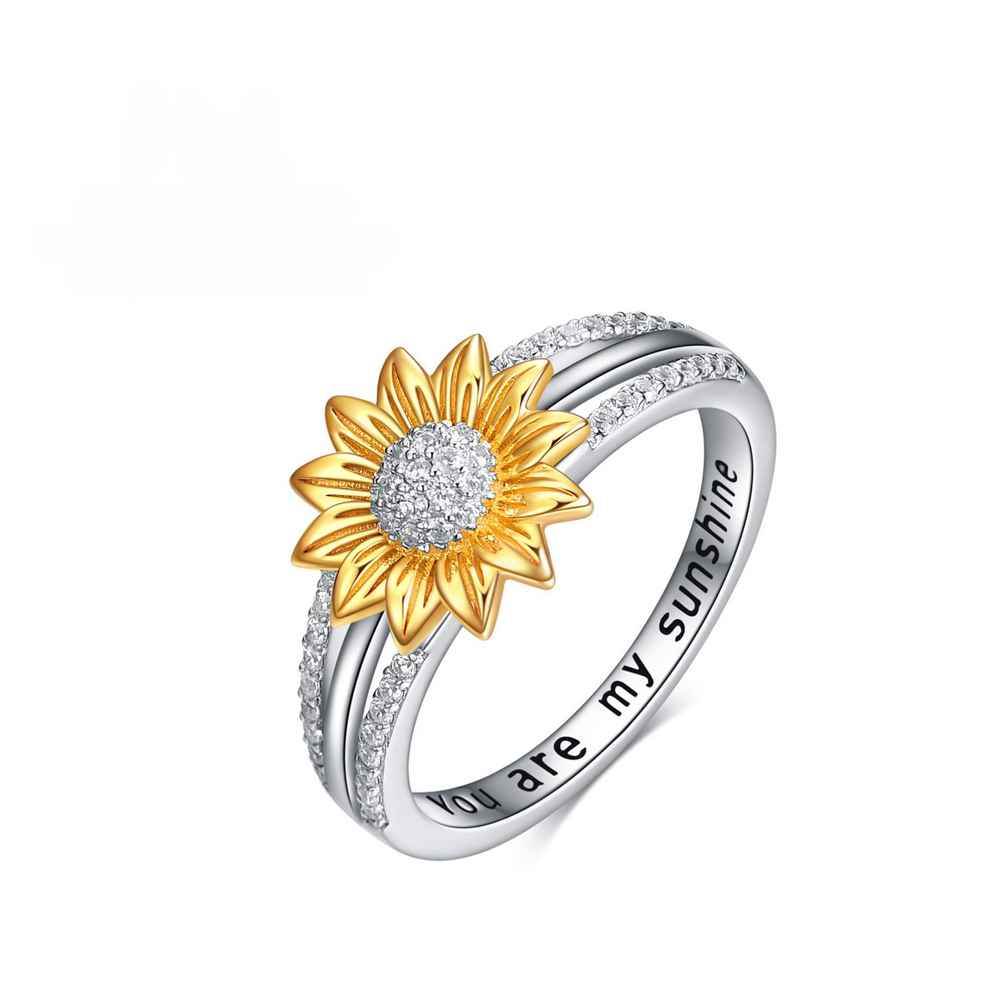 Sterling Silver You are My Sunshine Sunflower Statement Ring