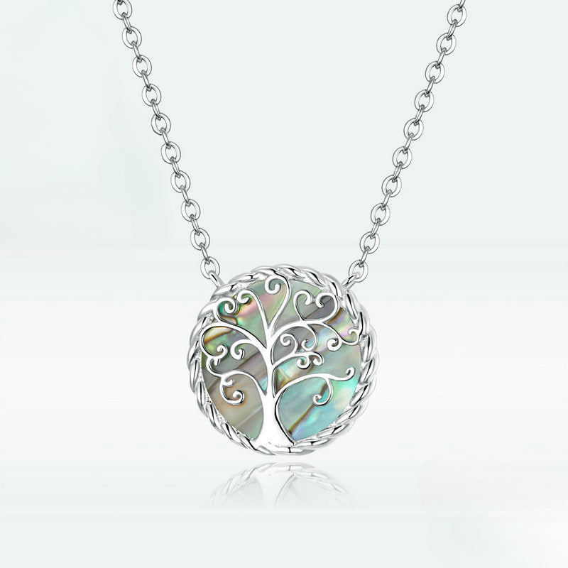 Sterling Silver Abalone Tree of Life Necklace