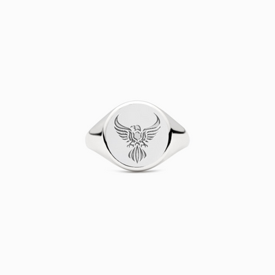 Sterling Silver Eagle Flying Ring Men Signet Ring