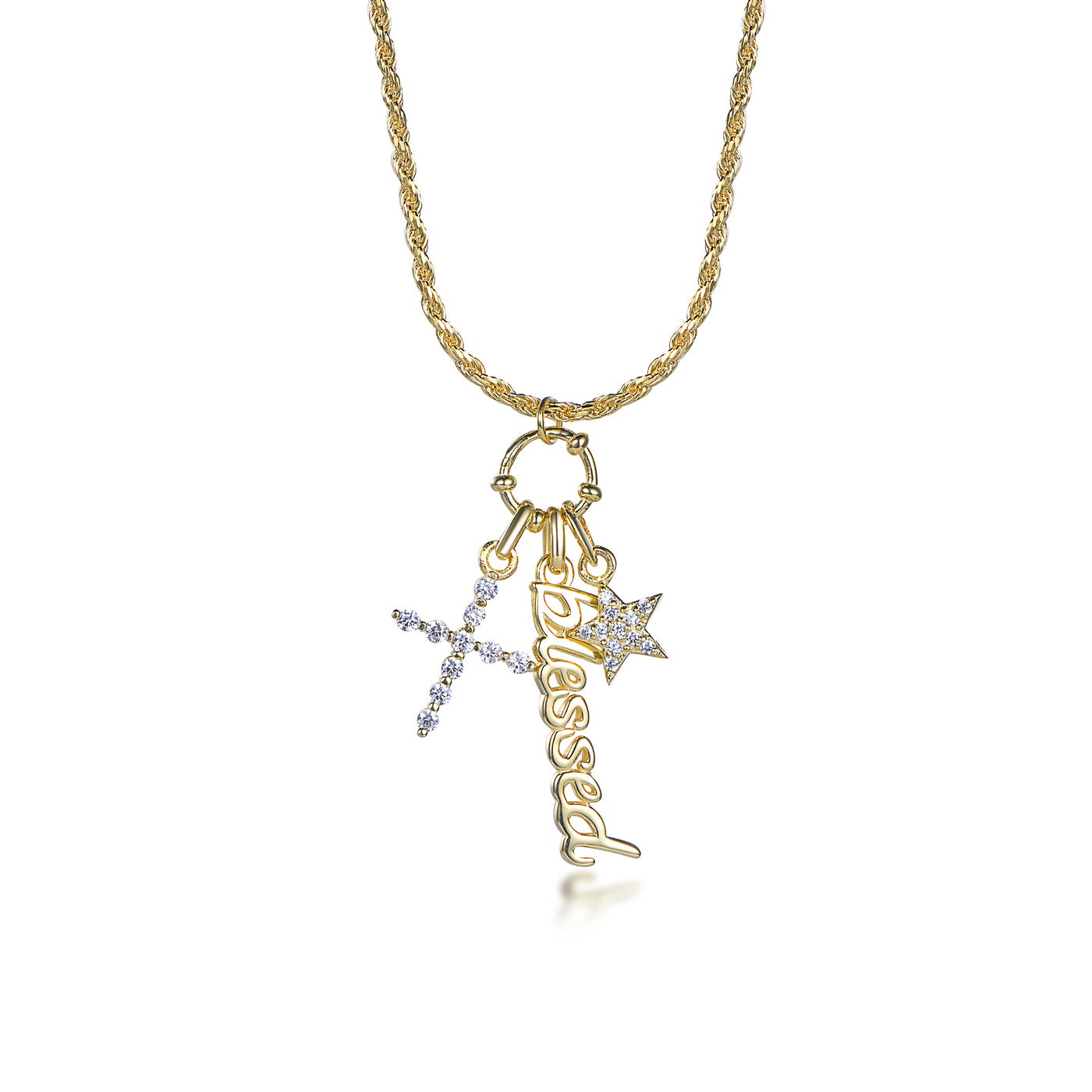 Star And Cross Talisman Necklace Tag Blessed Necklace