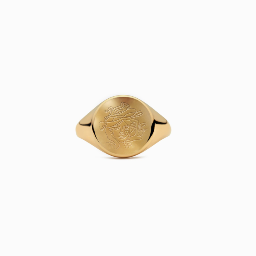 Gold Medusa Eyes Ring Medusa Head Band Ring