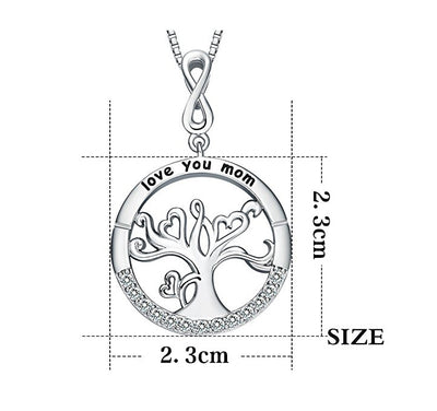 Love You Mom Tree of Life Necklace Interconnectedness Necklace