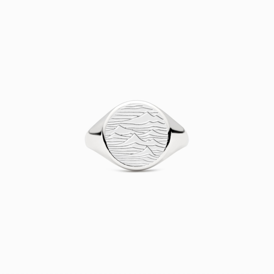 Sterling Silver Mountain Ring Signet Ring