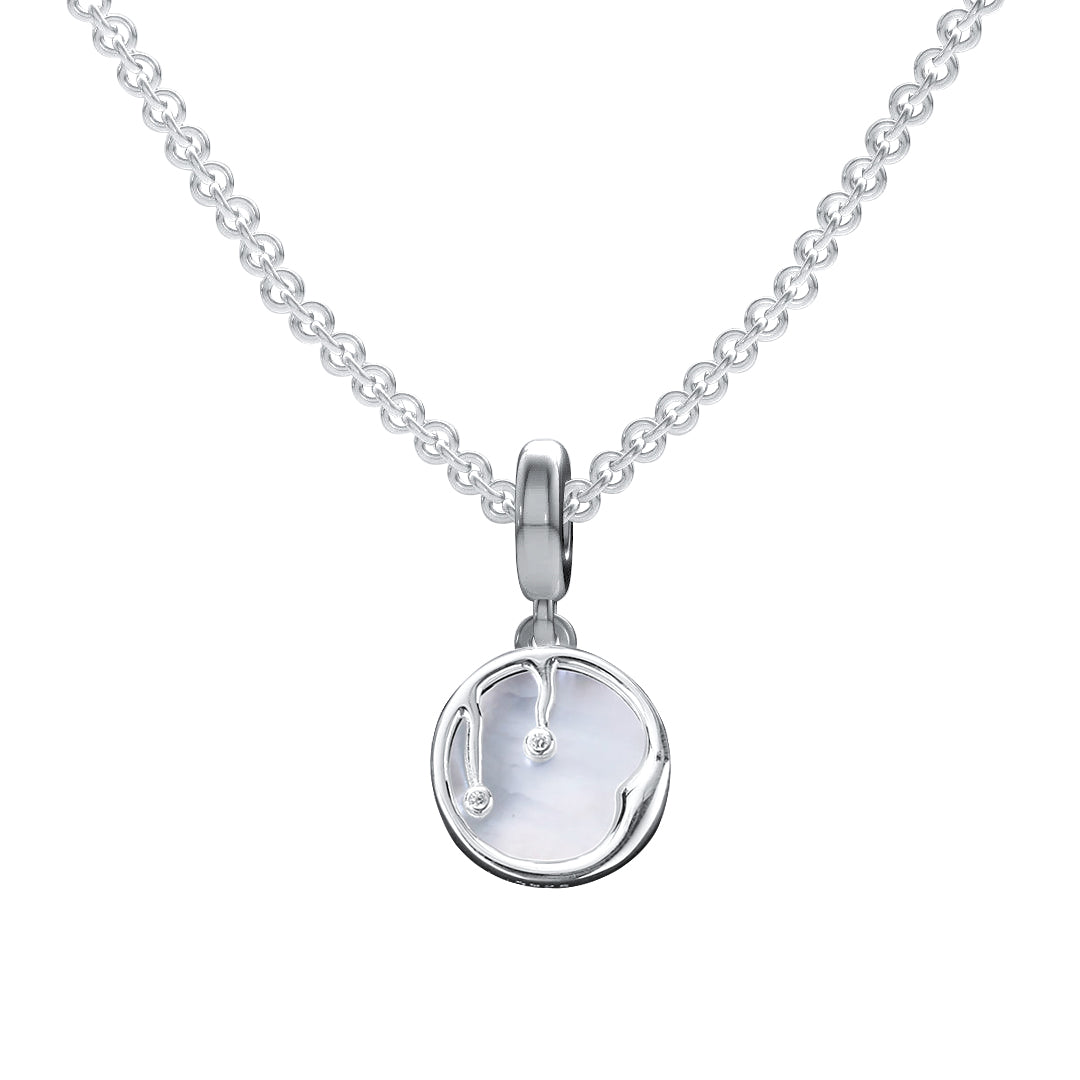 Sterling Silver Teardrop Shell Pendant Necklace