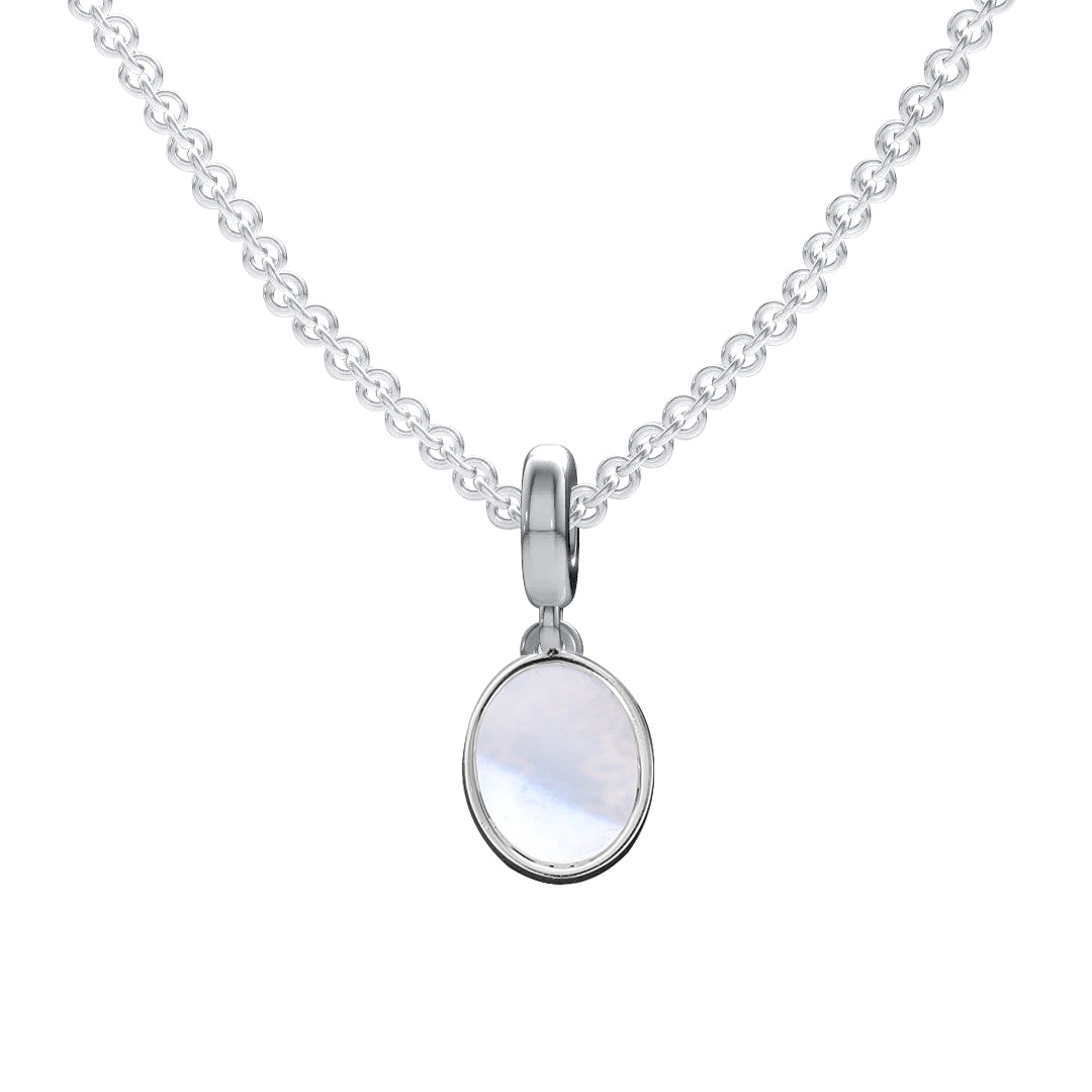 Sterling Silver White Shell Pendant Necklace