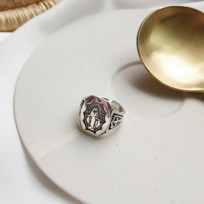 Sterling Silver Virgin Mary Open Ring