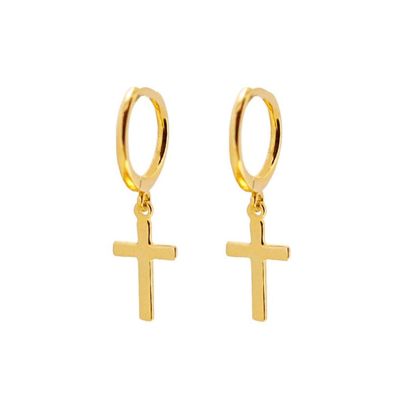 925 Sterling Silver Stylish Symbolic Pendant Cross Earrings for Trend GLAMOUR CHICCASTLE