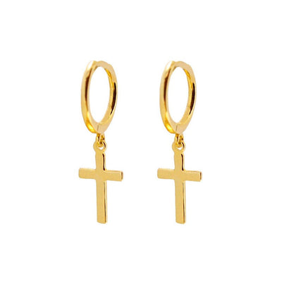 925 Sterling Silver Stylish Symbolic Pendant Cross Earrings for Trend GLAMOUR CHICCASTLE