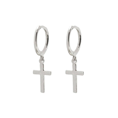 925 Sterling Silver Stylish Symbolic Pendant Cross Earrings for Trend GLAMOUR CHICCASTLE