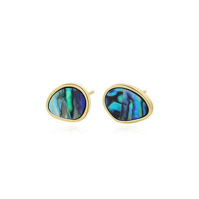 Abalone Shell Earrings Sterling Silver Turquoise Stud Earrings GLAMOUR CHICCASTLE