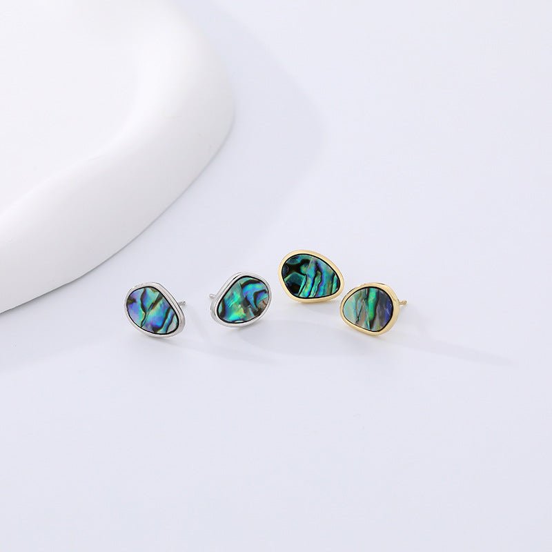 Abalone Shell Earrings Sterling Silver Turquoise Stud Earrings GLAMOUR CHICCASTLE