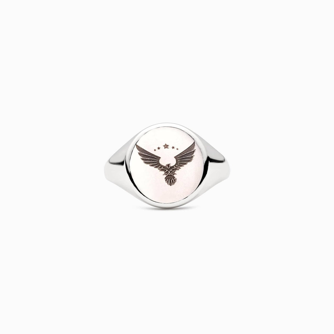 Sterling Silver American Eagle Ring Men Signet Ring