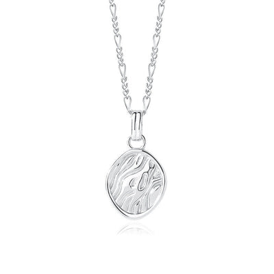 Attract Success Initial Ripple Coin Chain 925 Sterling Silver Necklace GLAMOUR CHICCASTLE