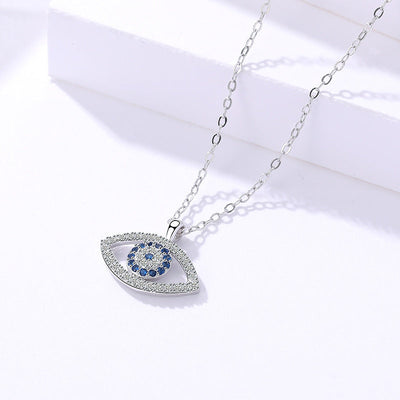 Blue Evil Eye Necklace Blue Eye Symbol Sterling Silver Girlfriend GLAMOUR CHICCASTLE