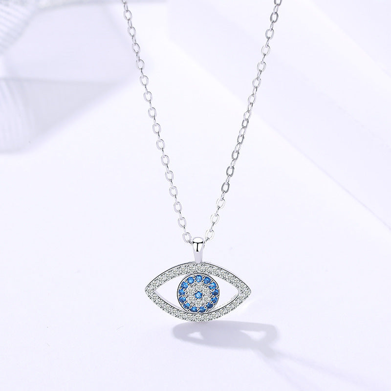 Blue Evil Eye Necklace Blue Eye Symbol Sterling Silver Girlfriend GLAMOUR CHICCASTLE