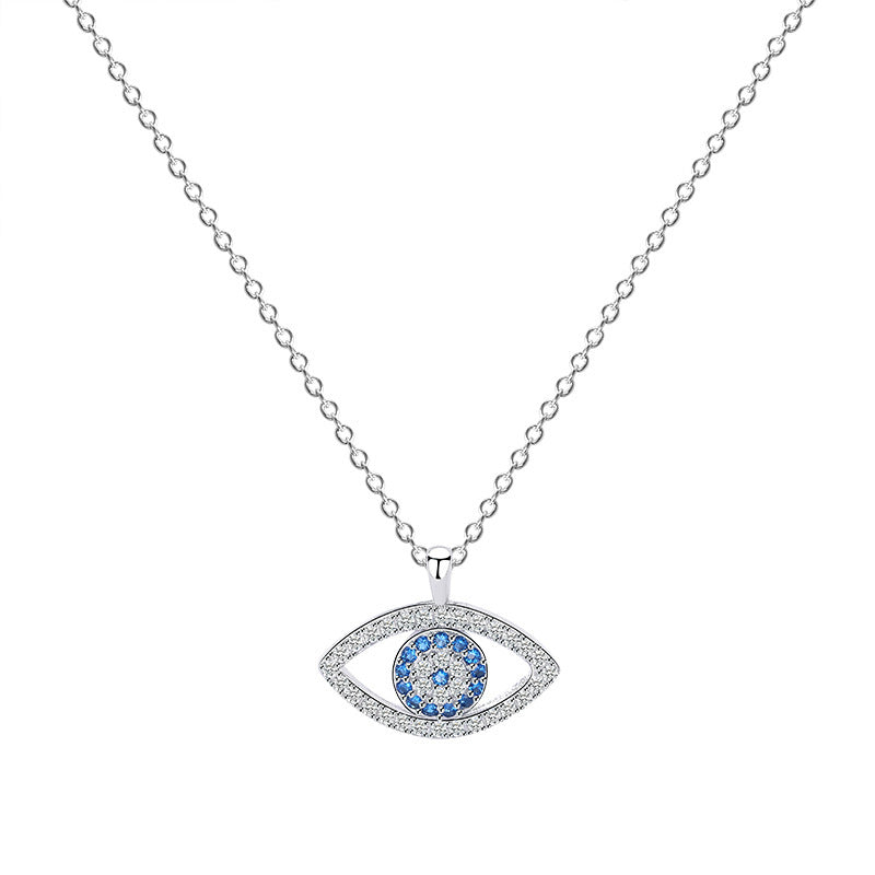 Blue Evil Eye Necklace Blue Eye Symbol Sterling Silver Girlfriend GLAMOUR CHICCASTLE