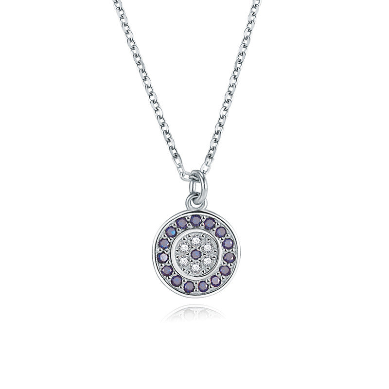 Blue Evil Eye Necklace Created Cubic Zirconia Cz 925 Sterling Silver GLAMOUR CHICCASTLE