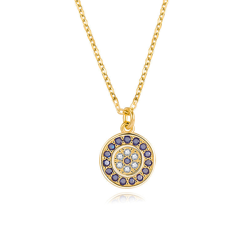 Blue Evil Eye Necklace Created Cubic Zirconia Cz 925 Sterling Silver GLAMOUR CHICCASTLE