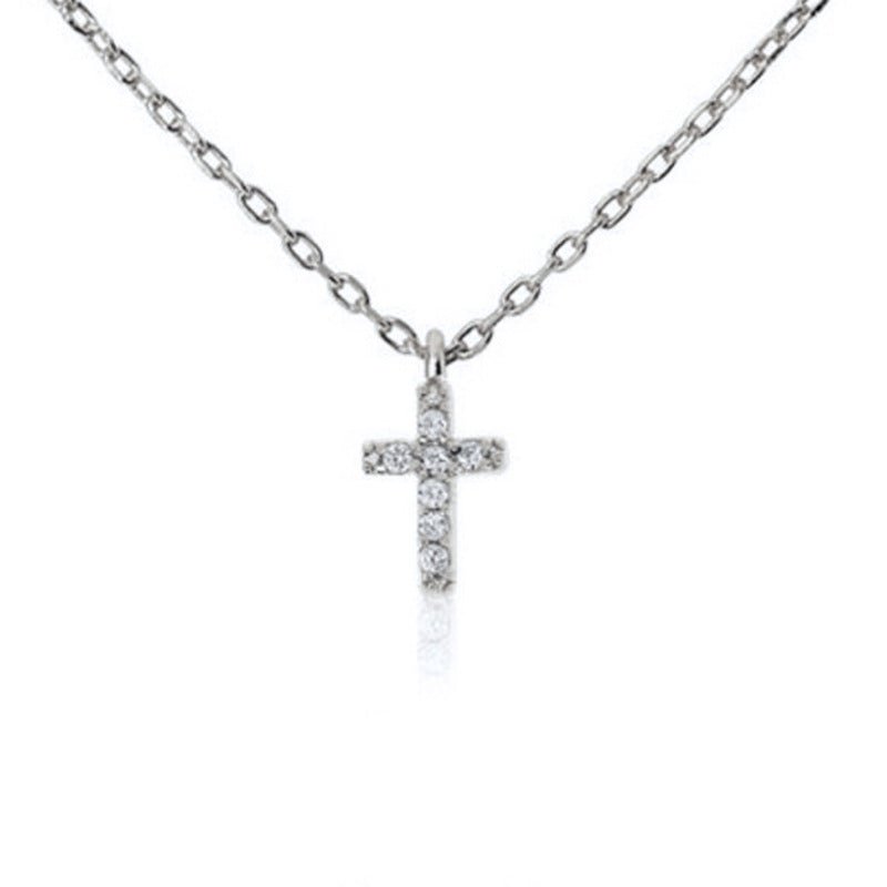 Cross Necklace For Women Gold 925 Sterling Silver Fine Jewelry GLAMOUR CHICCASTLE