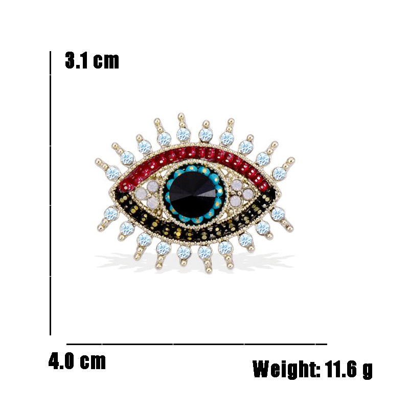 Crystal Evil Eye Brooch Clip Unisex Party Office Brooch Pin Gifts GLAMOUR CHICCASTLE