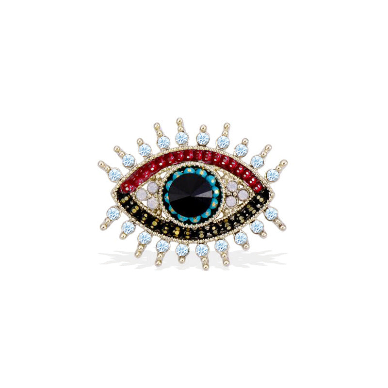 Crystal Evil Eye Brooch Clip Unisex Party Office Brooch Pin Gifts GLAMOUR CHICCASTLE