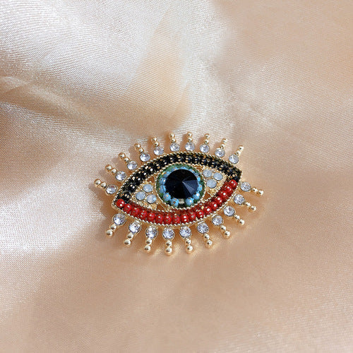 Crystal Evil Eye Brooch Clip Unisex Party Office Brooch Pin Gifts GLAMOUR CHICCASTLE