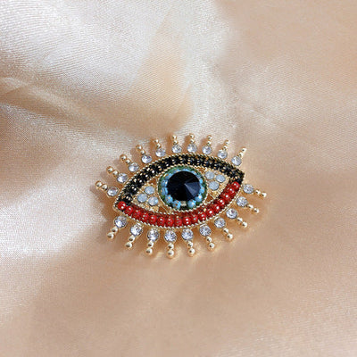 Crystal Evil Eye Brooch Clip Unisex Party Office Brooch Pin Gifts GLAMOUR CHICCASTLE