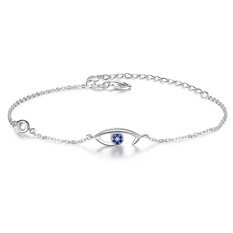 Cubic Zirconia Evil Eye Bracelet Fine Jewelry 925 Sterling Silver GLAMOUR CHICCASTLE