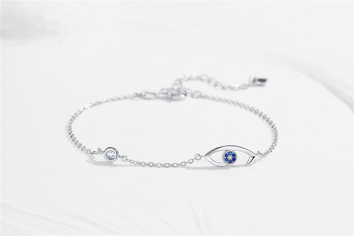 Cubic Zirconia Evil Eye Bracelet Fine Jewelry 925 Sterling Silver GLAMOUR CHICCASTLE