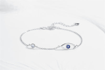 Cubic Zirconia Evil Eye Bracelet Fine Jewelry 925 Sterling Silver GLAMOUR CHICCASTLE