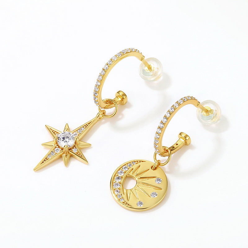 Embrace the Sun with a Gorgeous Gold and Sterling Silver Earrings GLAMOUR CHICCASTLE