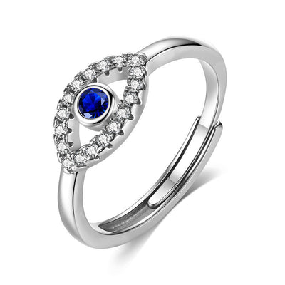 Evil Eye Adjustable Size Ring 925 Sterling Silver Eye Symbolism GLAMOUR CHICCASTLE