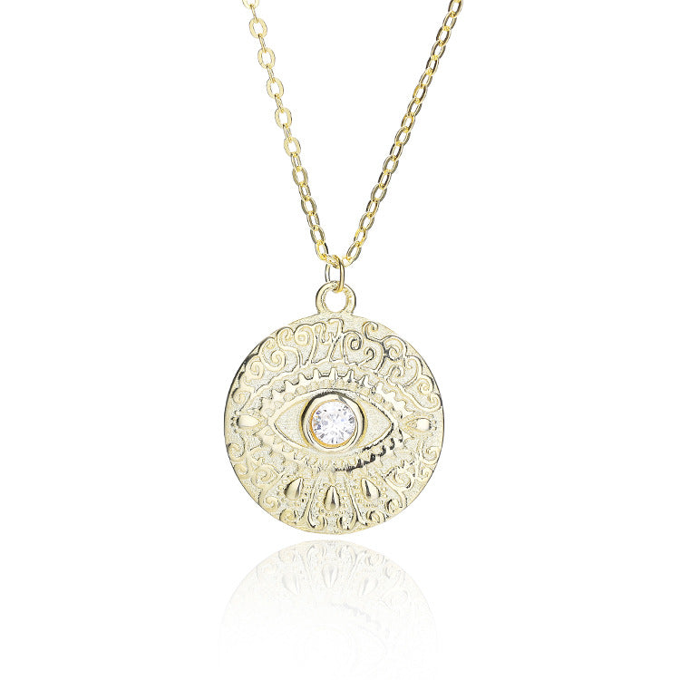 Evil Eye Necklace 14k Gold Blessing High-Quality Materials GLAMOUR CHICCASTLE