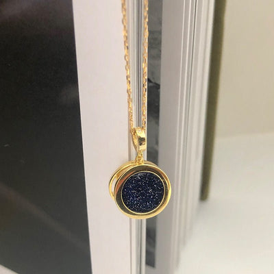 Gold Moon Star Starry Night Stud 925 Sterling Silver Necklace GLAMOUR CHICCASTLE