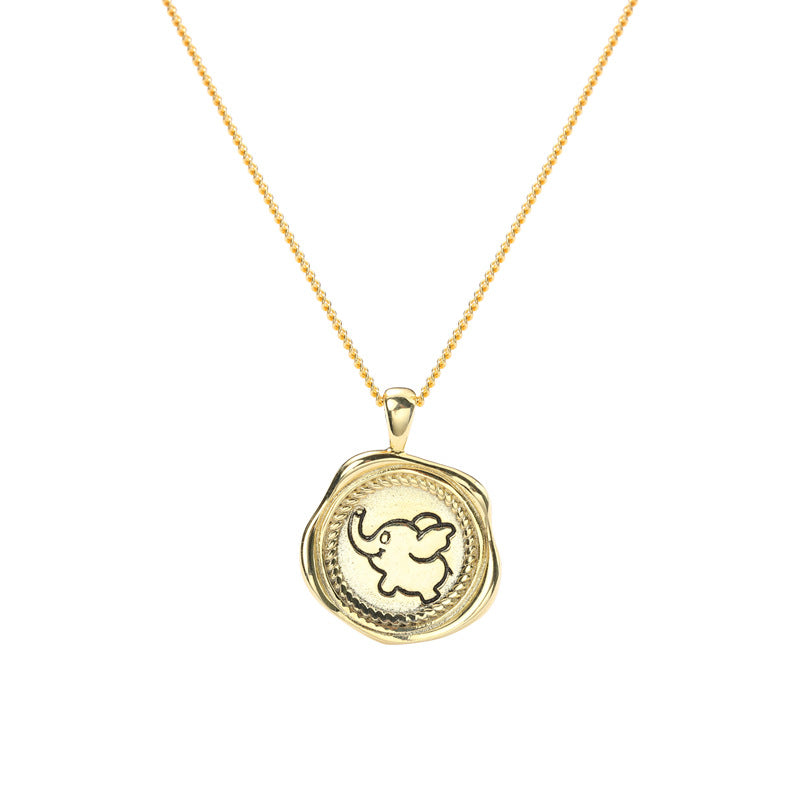 Gold Plated Sterling Silver Cute Elephant Necklace GLAMOUR CHICCASTLE