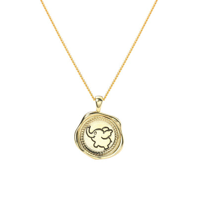 Gold Plated Sterling Silver Cute Elephant Necklace GLAMOUR CHICCASTLE