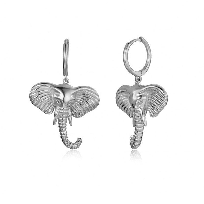 Gold Plated Sterling Silver Elephant Elephant Drop Earrings GLAMOUR CHICCASTLE